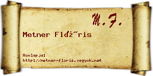 Metner Flóris névjegykártya